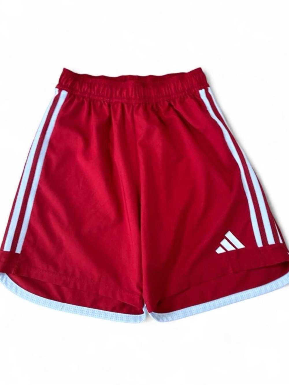 adidas Red Athletic Shorts with White Side Stripes